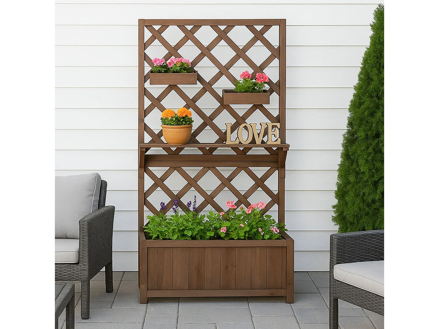 Canteiro elevado MCW-P68,  castanho