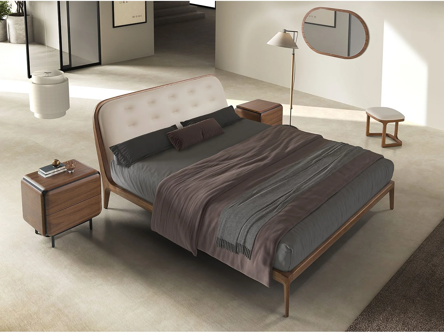 Banquette en similicuir couleur sable 5199 ANGEL CERDA