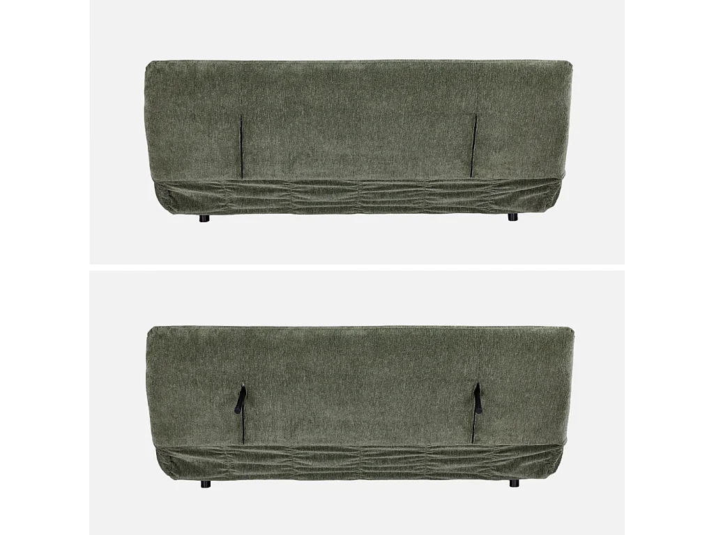 Banquette convertible tissu chenille 3 places vert - Klik