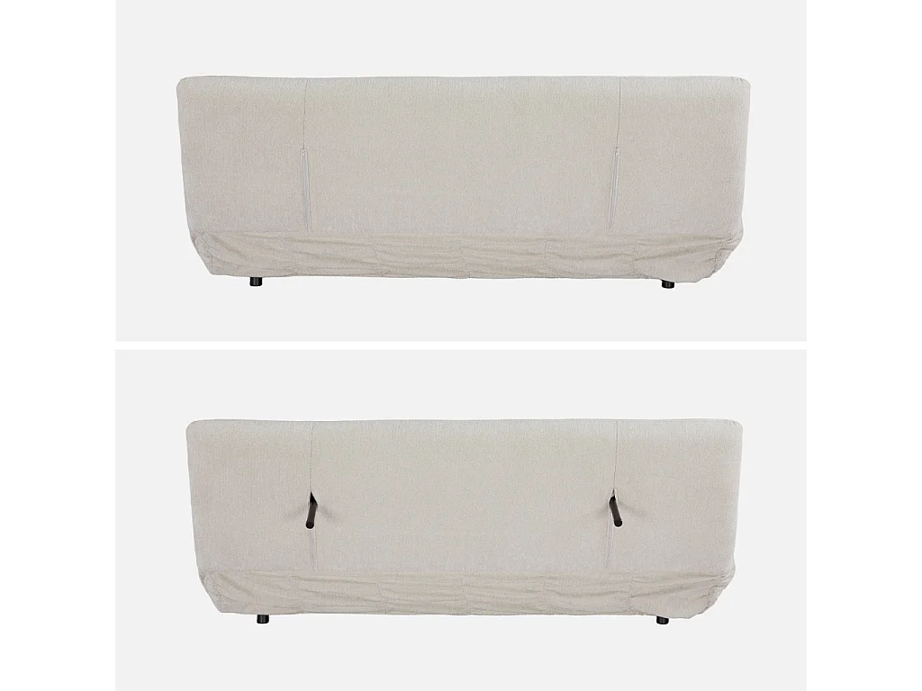Banquette convertible tissu chenille 3 places blanc - Klik