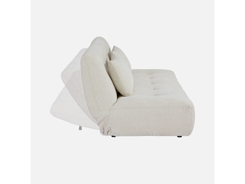 Banquette convertible tissu chenille 3 places blanc - Klik
