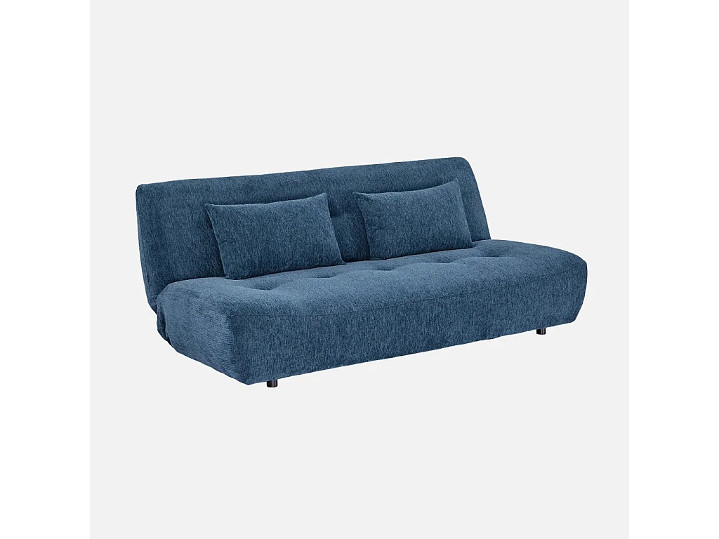Banquette convertible tissu chenille 3 places bleu - Klik