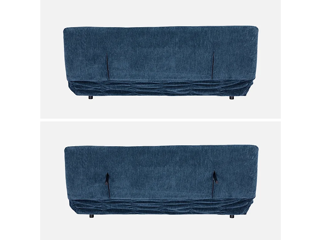 Banquette convertible tissu chenille 3 places bleu - Klik
