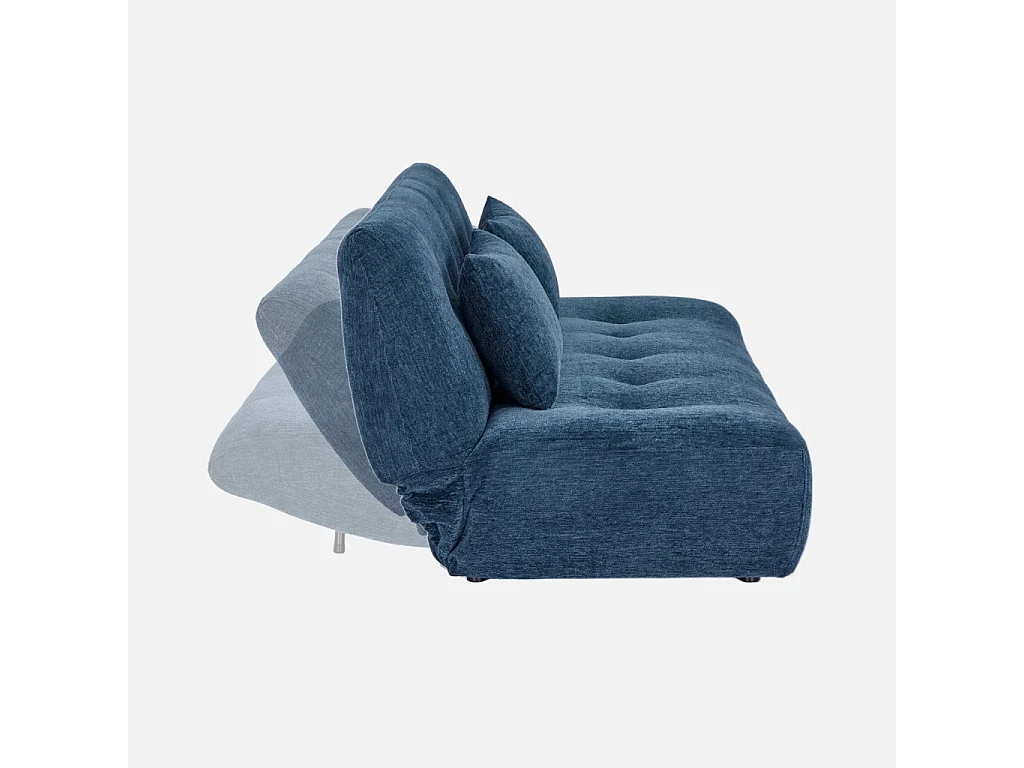 Banquette convertible tissu chenille 3 places bleu - Klik