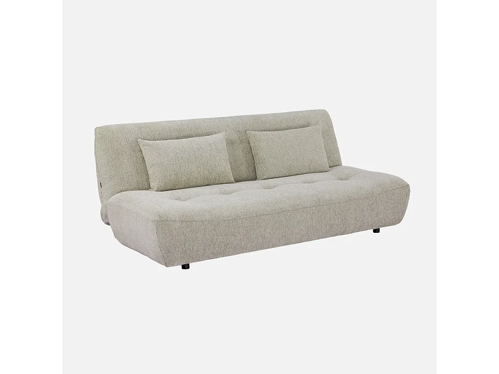 Sofá cama de tela chenilla, 3 plazas beige