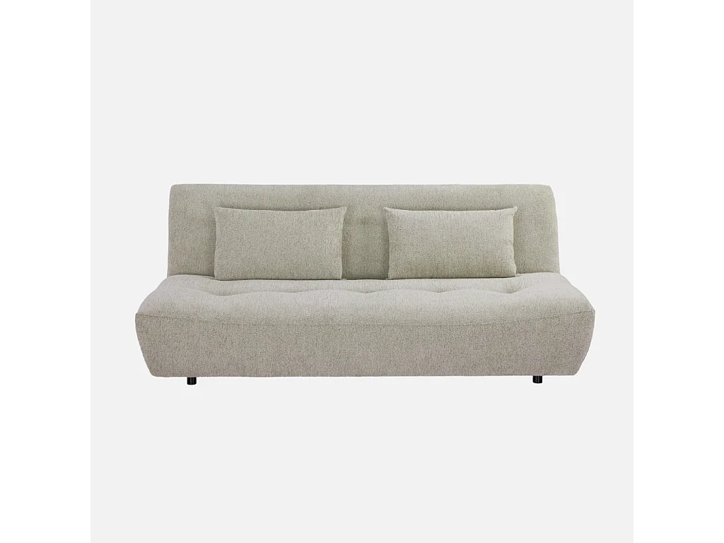 Sofá cama de tela chenilla, 3 plazas beige