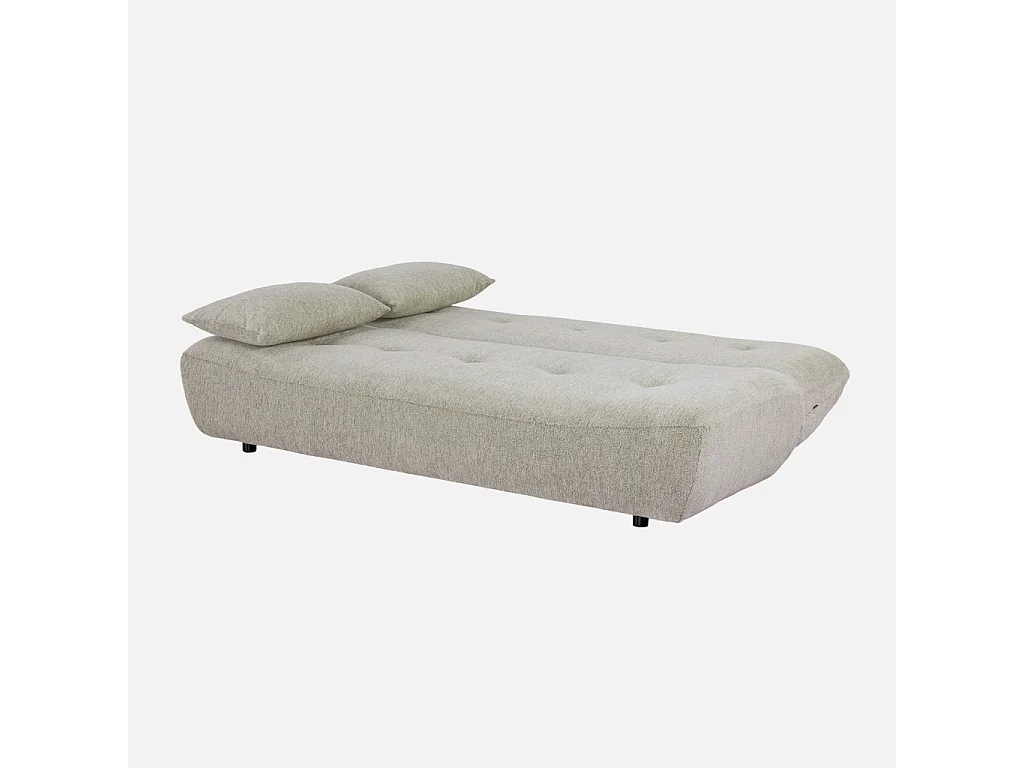 Sofá cama de tela chenilla, 3 plazas beige