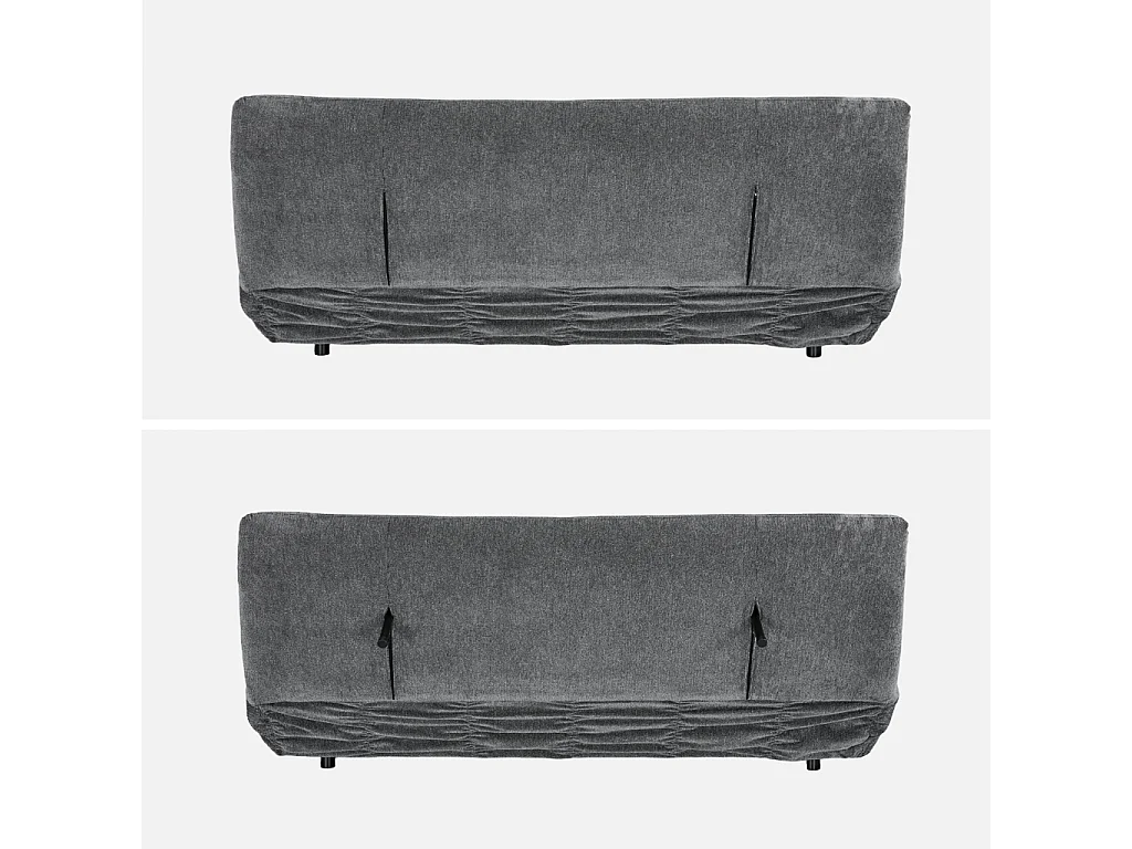 Banquette convertible tissu chenille 3 places gris - Klik