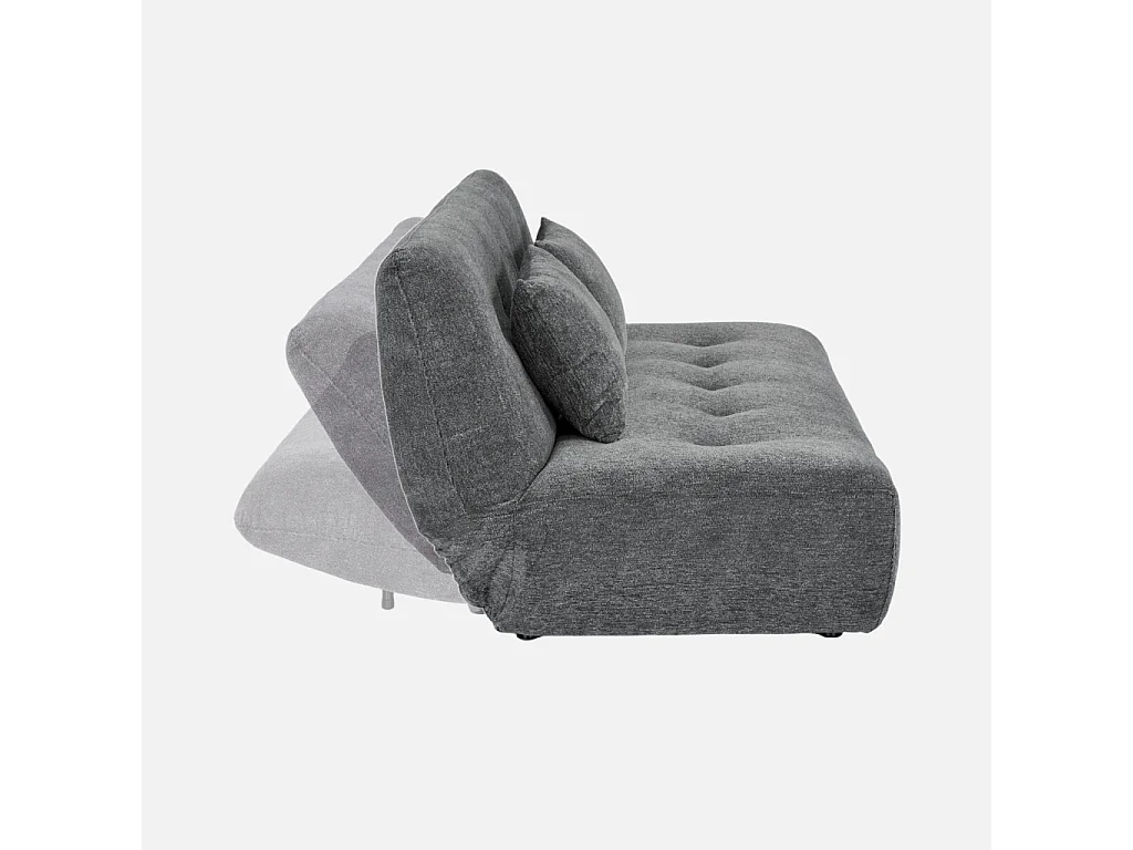 Banquette convertible tissu chenille 3 places gris - Klik