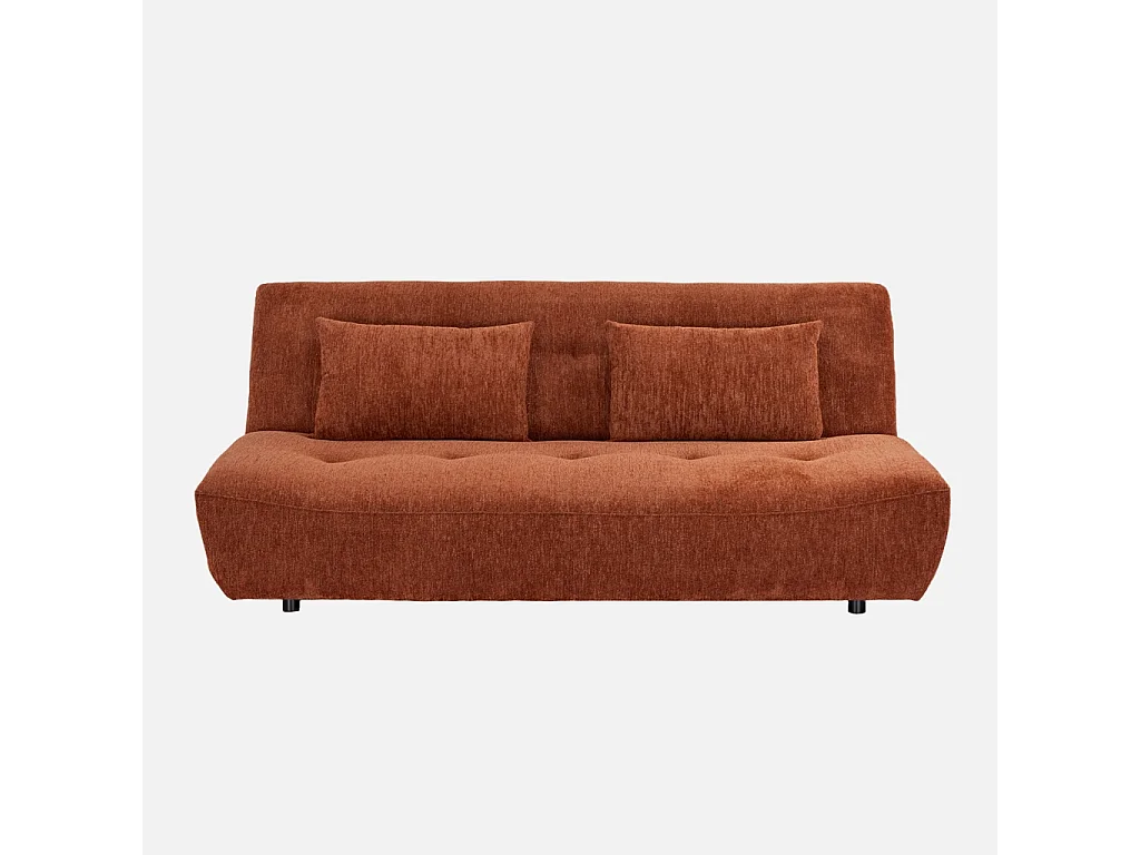 Banquette convertible tissu chenille 3 places terracotta - Klik