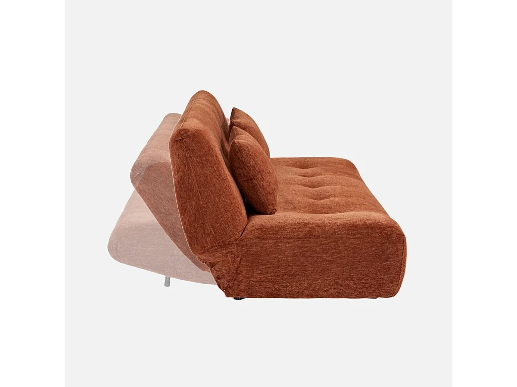 Banquette convertible tissu chenille 3 places terracotta - Klik