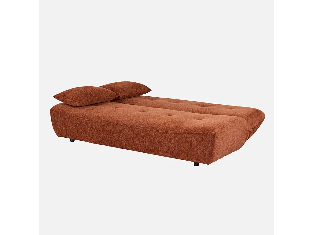 Banquette convertible tissu chenille 3 places terracotta - Klik