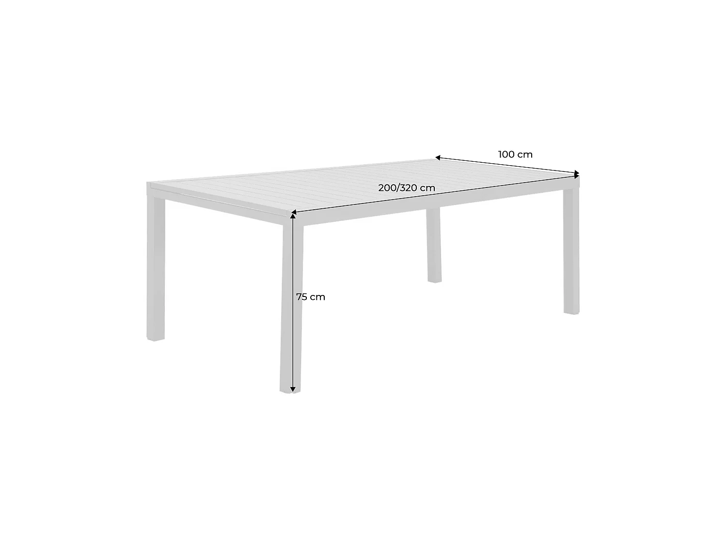 Table de jardin extensible aluminium 10-12 places anthracite - Elora