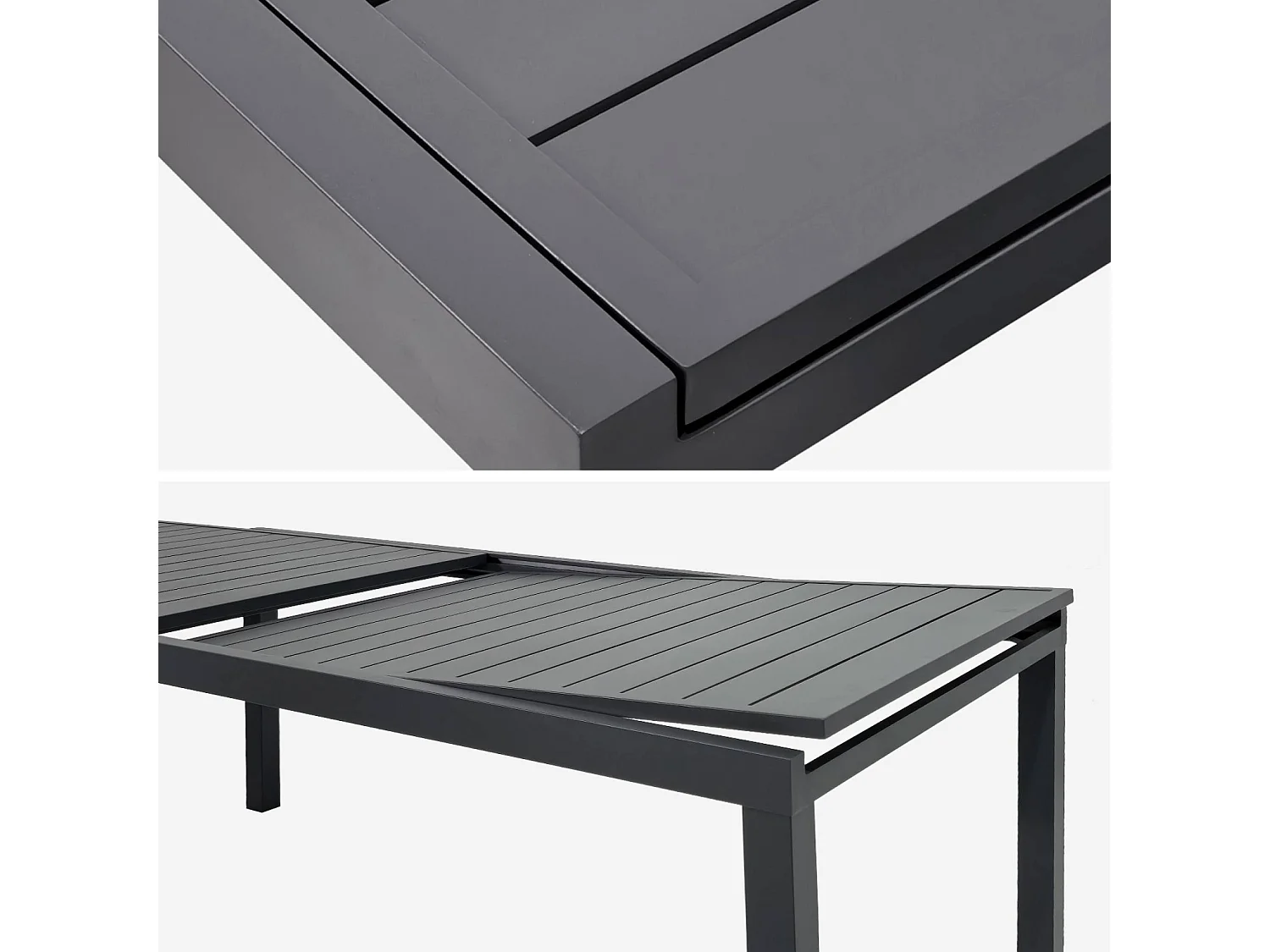 Table de jardin extensible aluminium 10-12 places anthracite - Elora