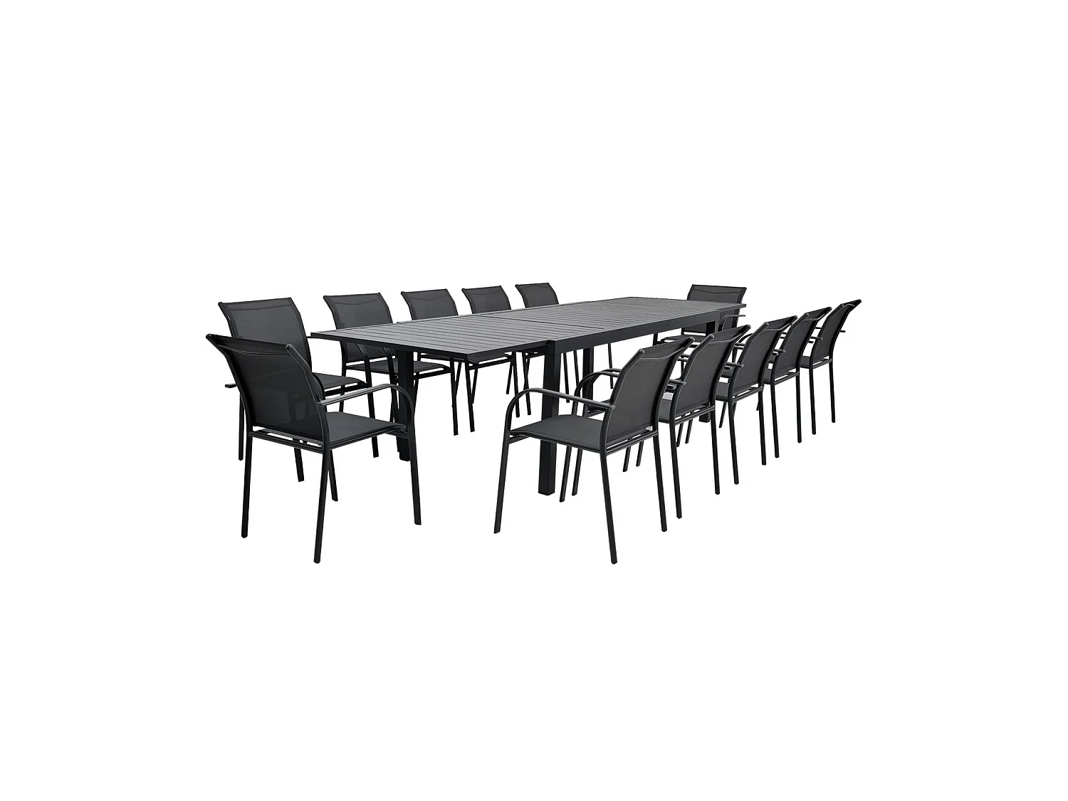 Table de jardin extensible aluminium 10-12 places anthracite - Elora