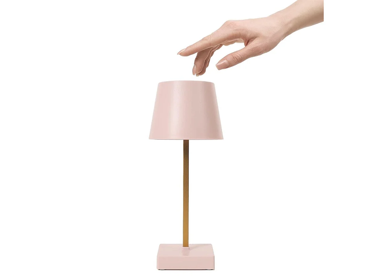 Lampe à poser led tactile rose rechargeable USB avec 3 intensités de lumière blanche