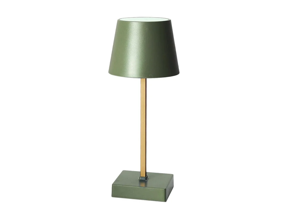 Lampe à poser led tactile vert rechargeable USB avec 3 intensités de lumière blanche