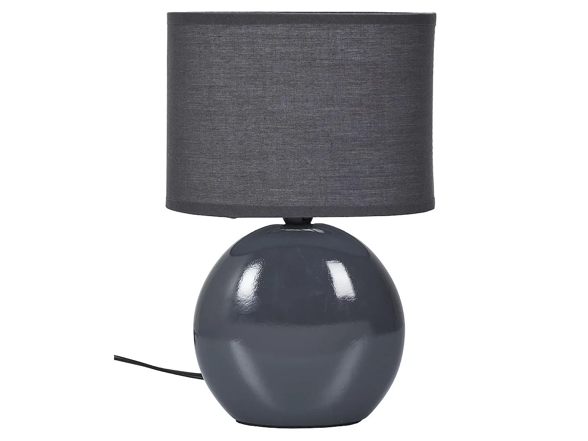 Lampe à poser ovale porcelaine gris anthracite (H30cm)