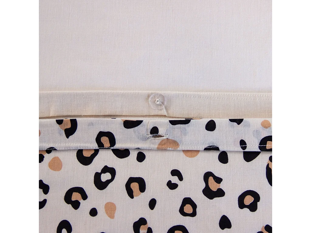 Ropa de cama de algodón reversible con estampado de leopardo, 2 plazas