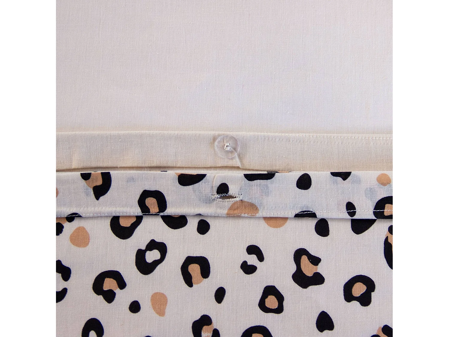 Ropa de cama de algodón reversible con estampado de leopardo, 2 plazas