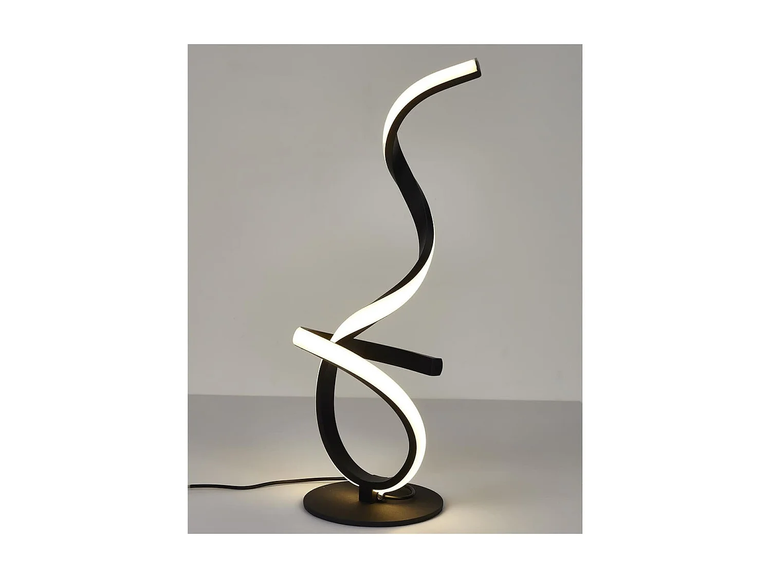 Lampe LED Design Noir et Blanche à Poser Eclairage Blanc Chaud - BIOLA
