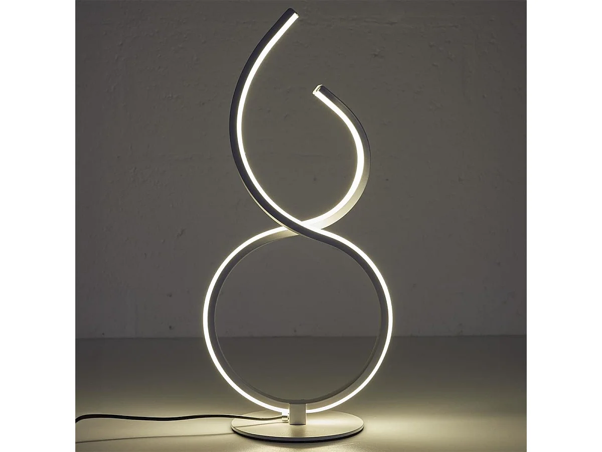 Lampe LED design blanc à poser éclairage blanc chaud