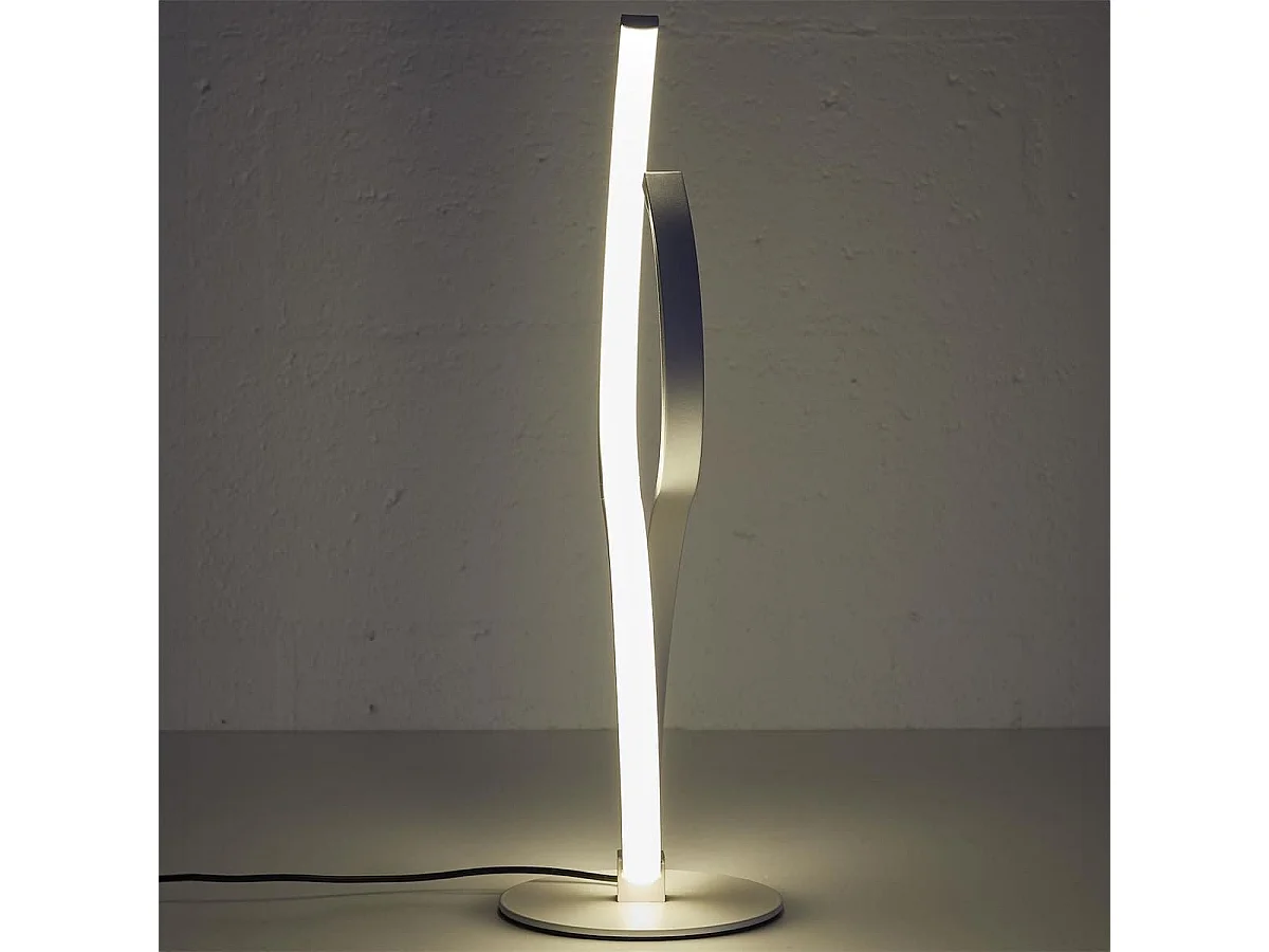 Lampe LED design blanc à poser éclairage blanc chaud