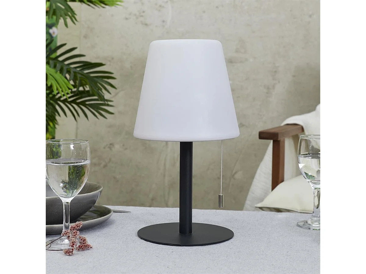 Lampe à poser en polypropylène noir led multicolore (H30cm) rechargeable USB