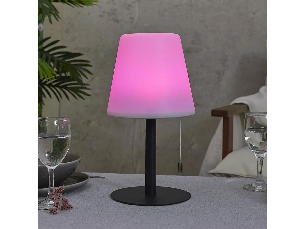 Lampe à poser en polypropylène noir led multicolore (H30cm) rechargeable USB