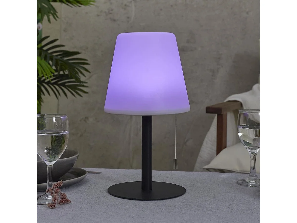 Lampe à poser en polypropylène noir led multicolore (H30cm) rechargeable USB