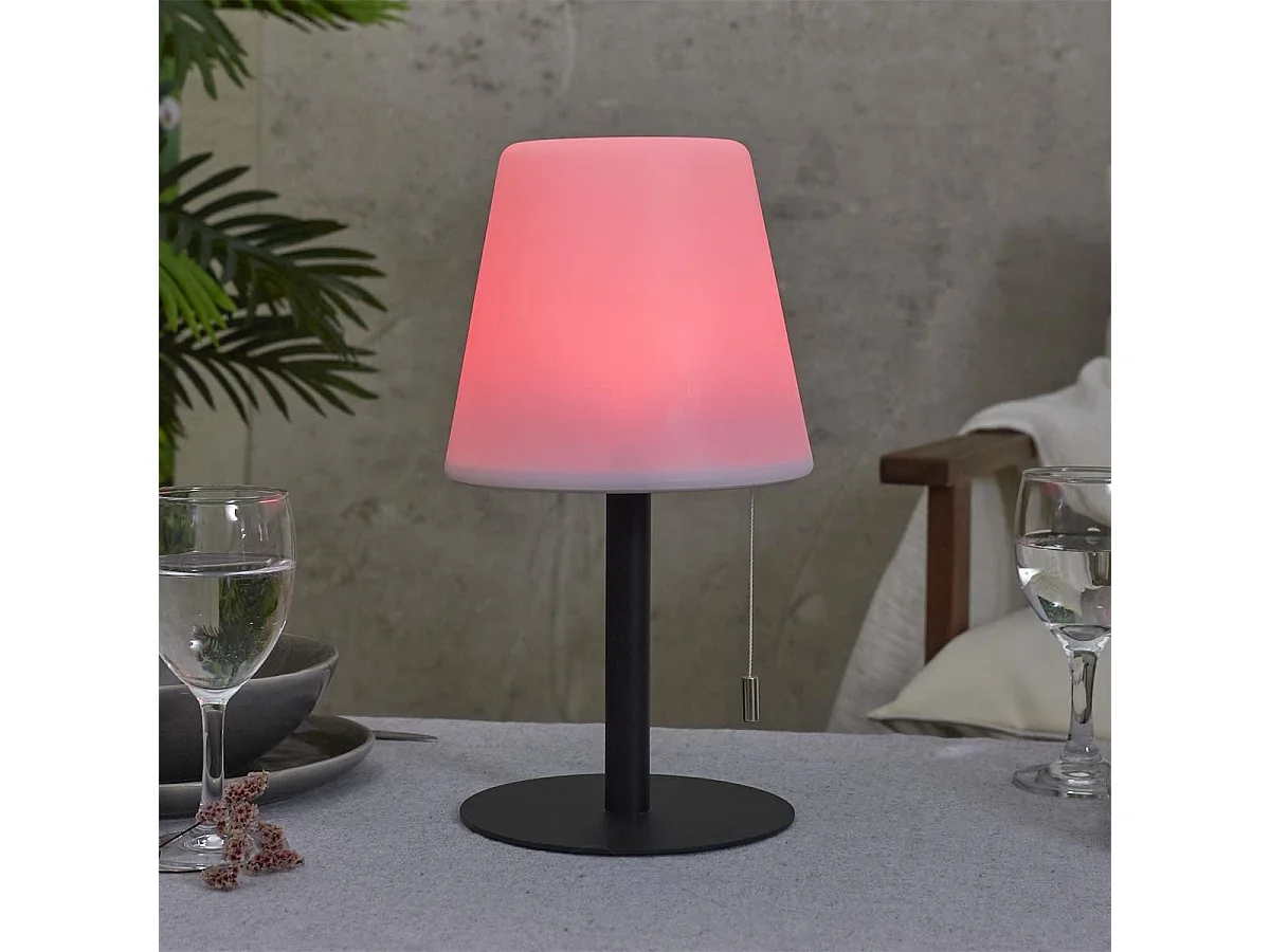 Lampe à poser en polypropylène noir led multicolore (H30cm) rechargeable USB