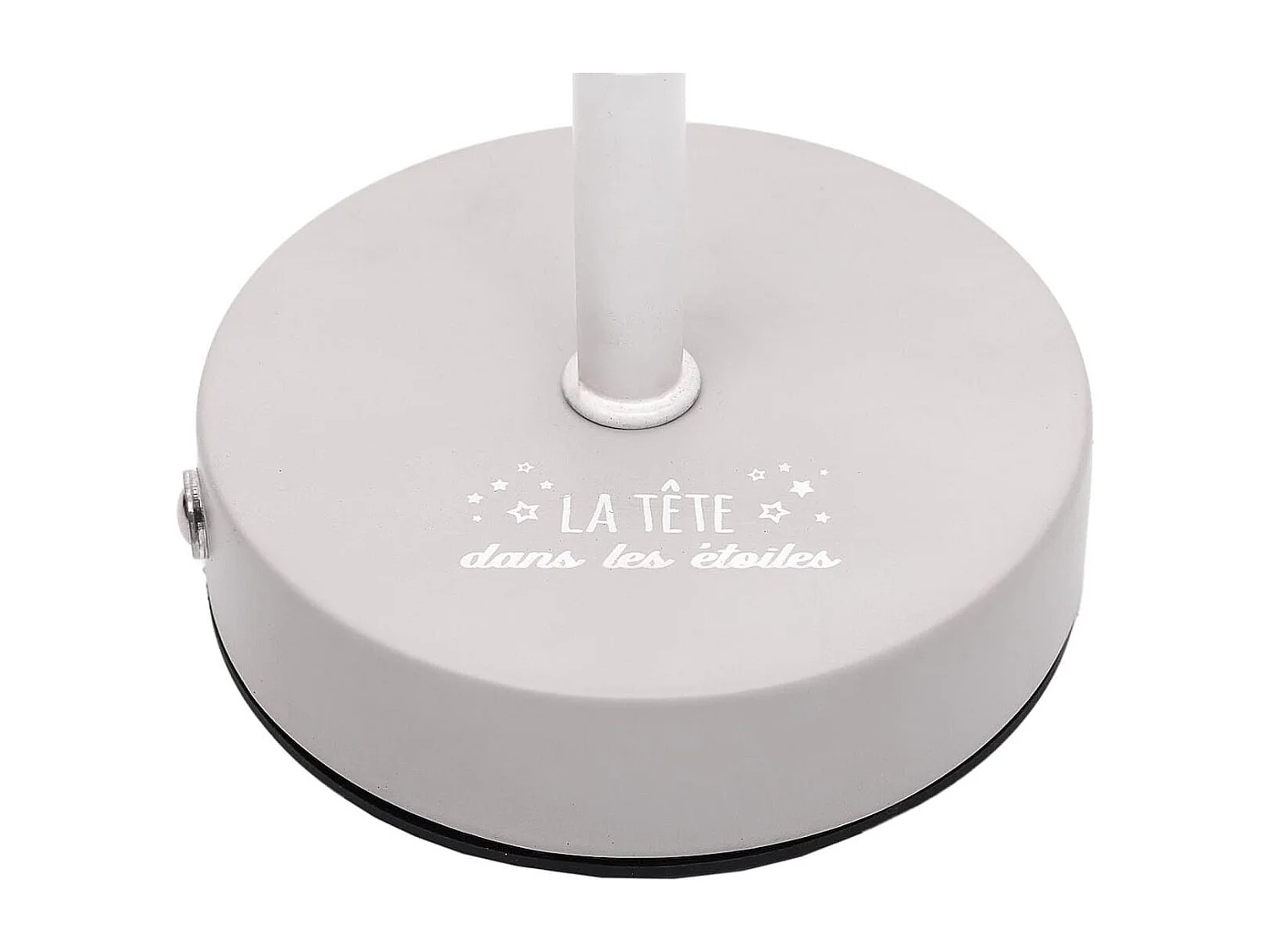 Lampe à poser blanche abat-jour étoiles ajouré rechargeable USB-C