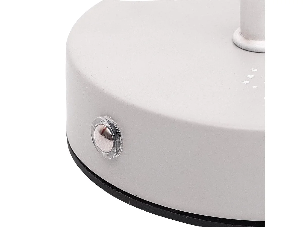 Lampe à poser blanche abat-jour étoiles ajouré rechargeable USB-C