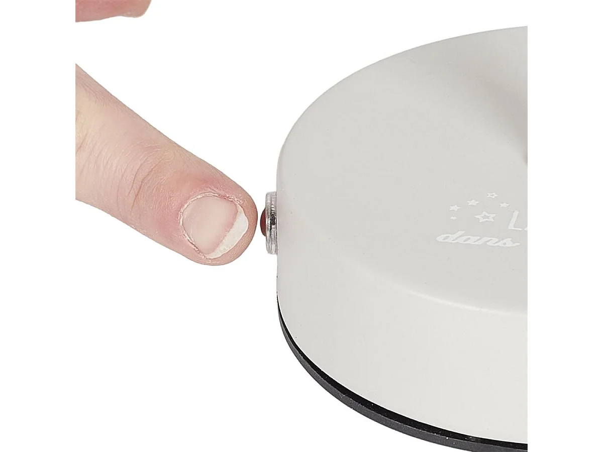 Lampe à poser blanche abat-jour étoiles ajouré rechargeable USB-C