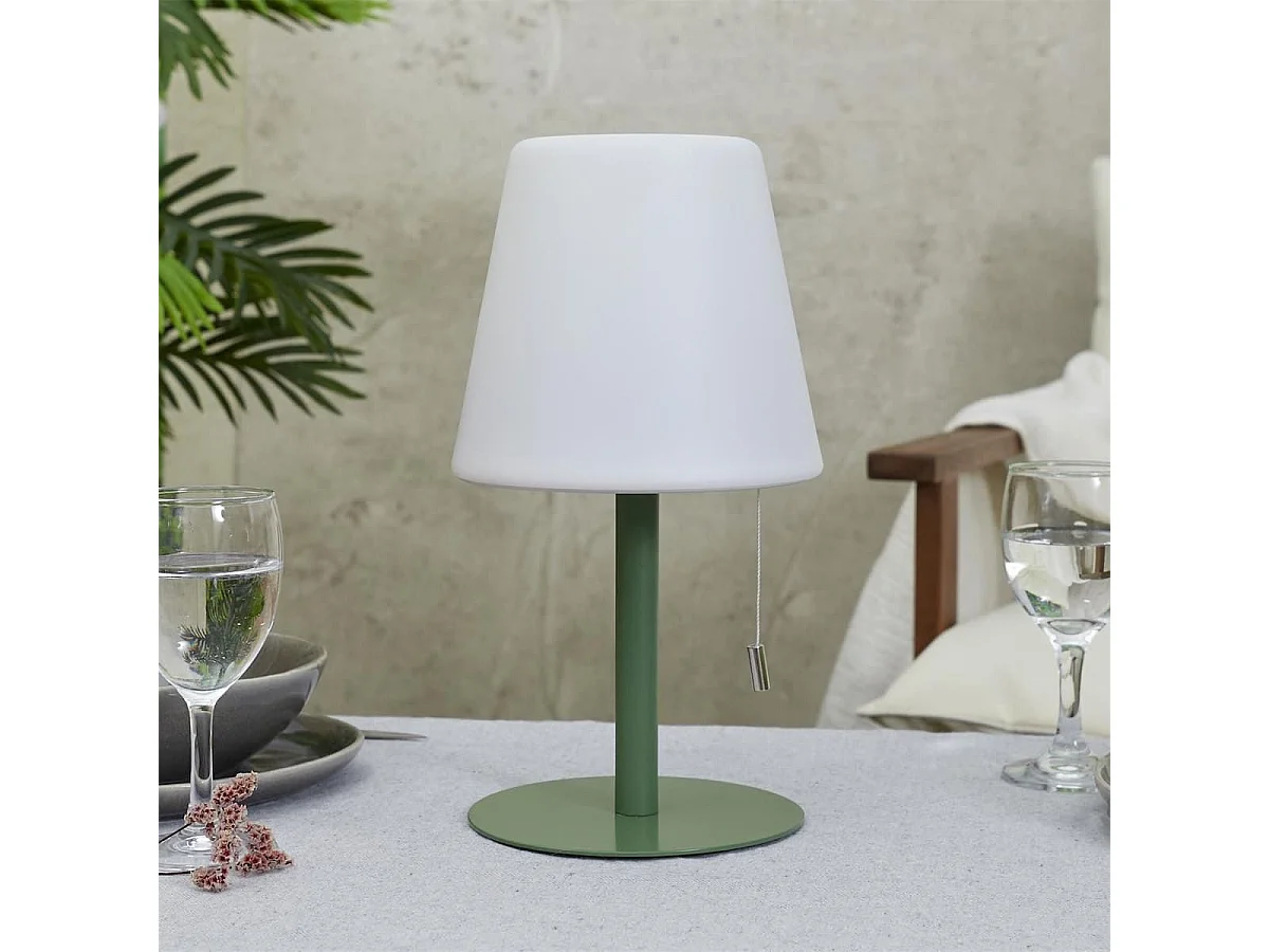 Lampe à poser en polypropylène vert led multicolore (H30cm) rechargeable USB