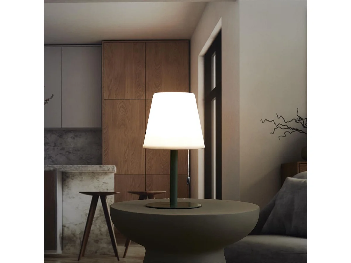 Lampe à poser en polypropylène vert led multicolore (H30cm) rechargeable USB