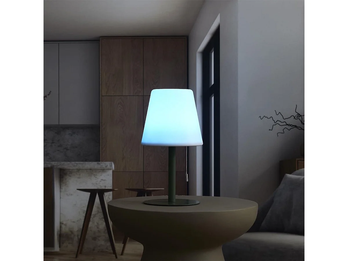 Lampe à poser en polypropylène vert led multicolore (H30cm) rechargeable USB