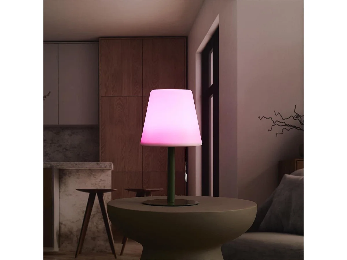 Lampe à poser en polypropylène vert led multicolore (H30cm) rechargeable USB