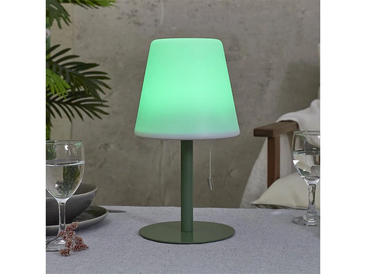 Lampe à poser en polypropylène vert led multicolore (H30cm) rechargeable USB
