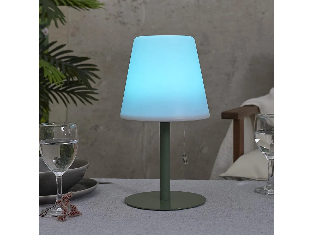 Lampe à poser en polypropylène vert led multicolore (H30cm) rechargeable USB