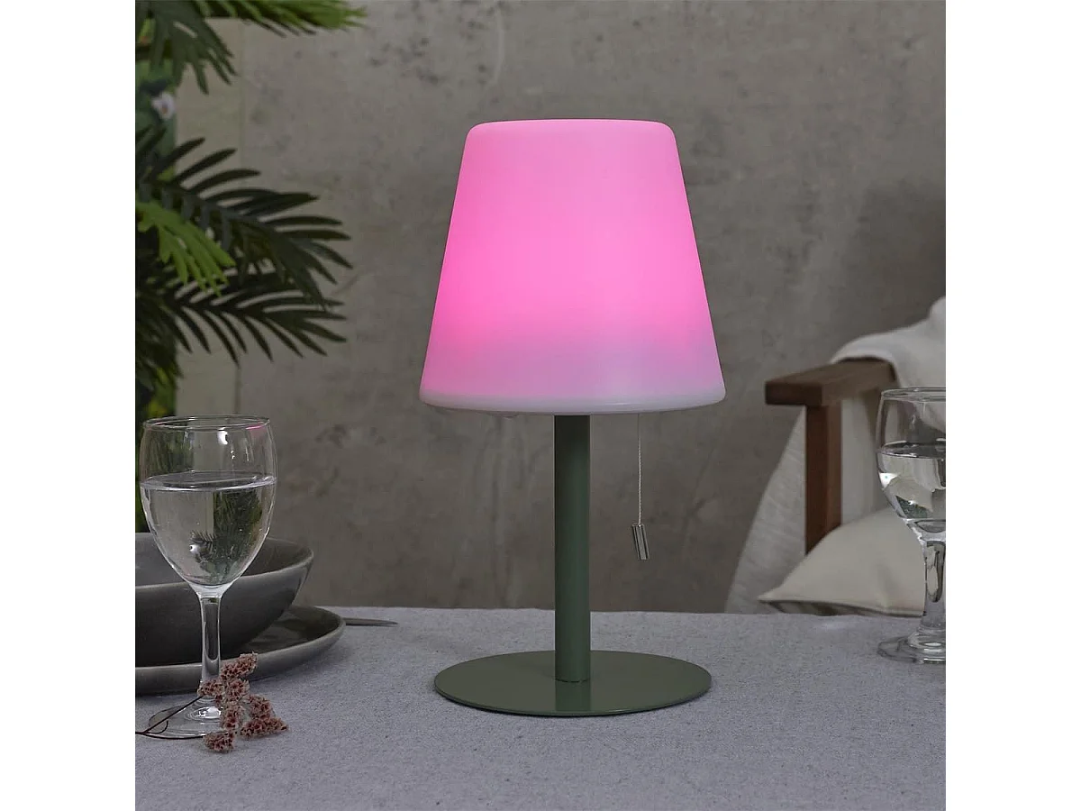 Lampe à poser en polypropylène vert led multicolore (H30cm) rechargeable USB