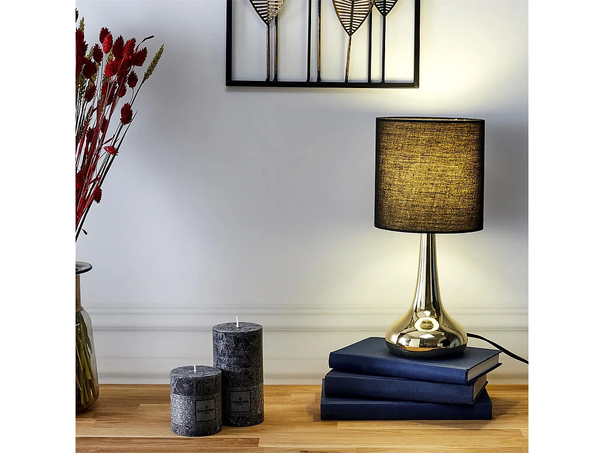 Lampe Tactile Noire et Dorée - TOUCH