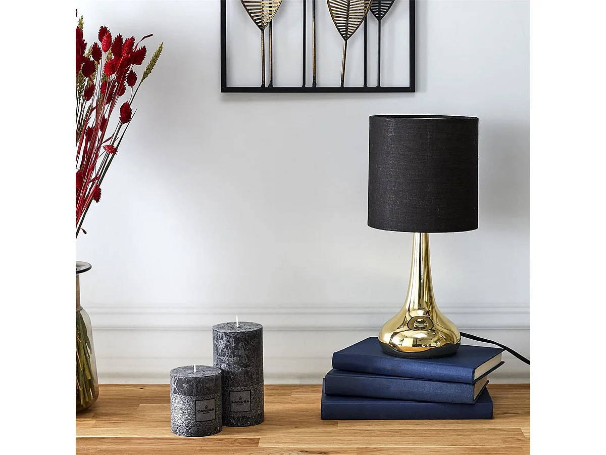 Lampe Tactile Noire et Dorée - TOUCH