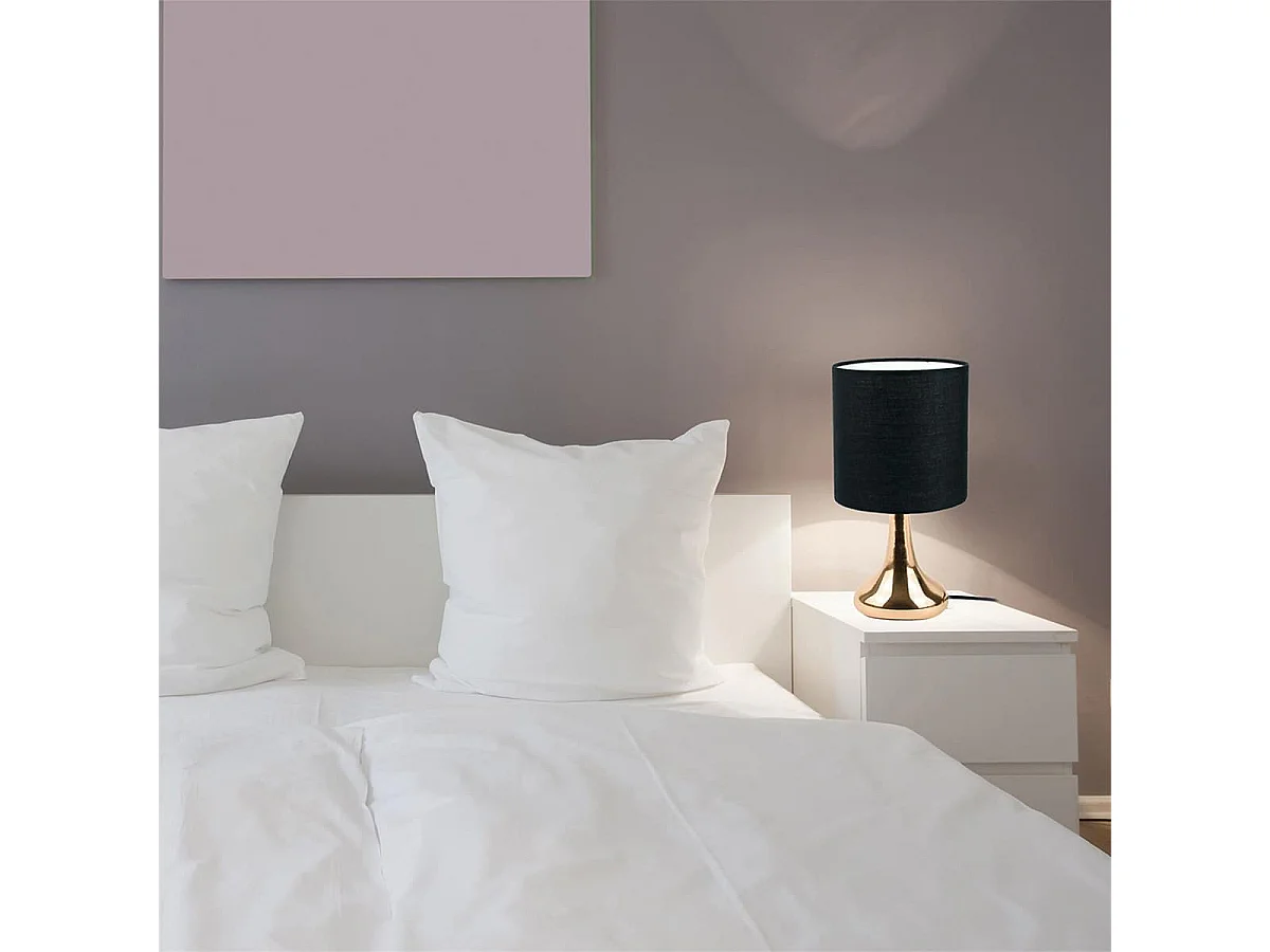 Lampe Tactile Noire et Dorée - TOUCH