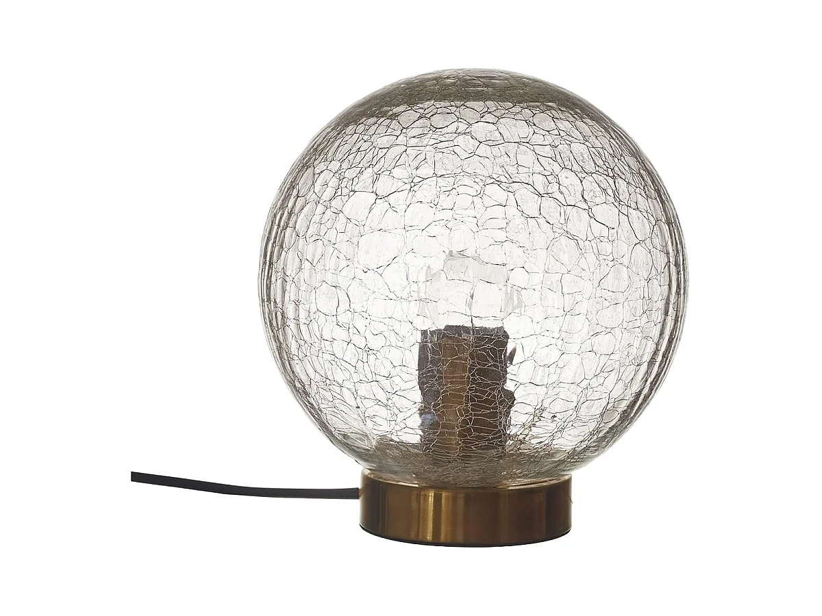 Lampe à Poser Boule en Verre Ciselé Socle Doré Ø20cm - GINA