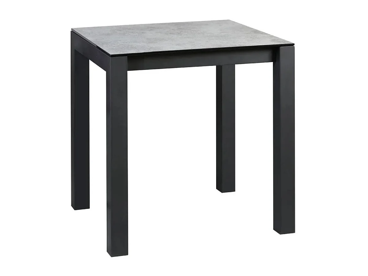 Table haute carrée 100cm plateau aspect céramique pieds métal - ALARIC