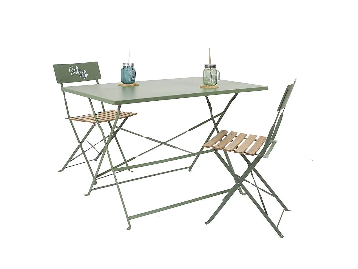 Table de Jardin Pliante 110x70cm Coloris Kaki - MANAE