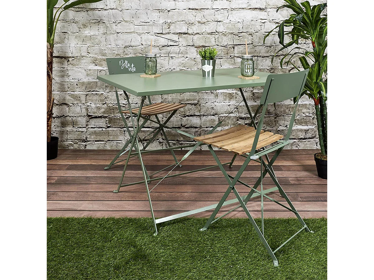Table de Jardin Pliante 110x70cm Coloris Kaki - MANAE