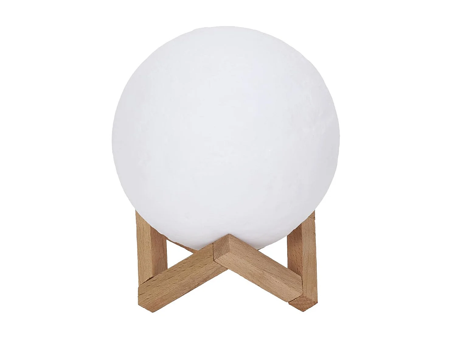 Lampe Veilleuse Tactile Lune 3D Réaliste et Socle Bois - LUNEA