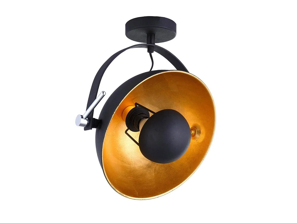 Plafonnier en métal noir et doré Ø26cm - SIMRIT
